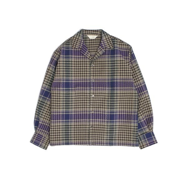 jieda CHECK OPEN COLLAR SHIRT チ