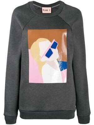 Plan C プリント スウェットシャツ