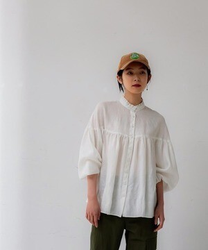 ADIEU TRISTESSE リネンギャザーブラウス