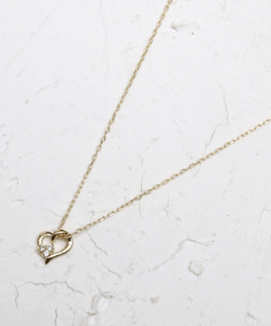Marea rich K10YG　ダイヤモチーフネックレス-Doubleheart