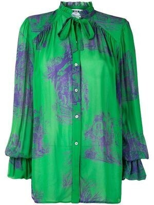 MSGM ハウスプリント ブラウス