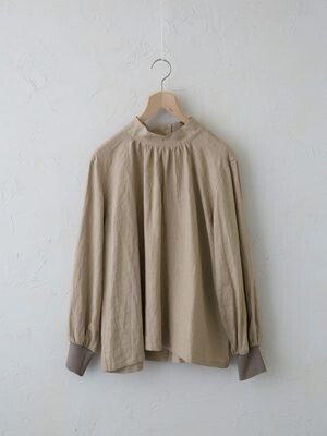 Vlas Blomme Herdmans Linen 40 リブ付ブラウス