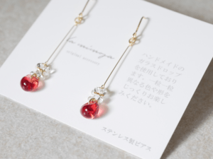 la mimosa Rosso Veneziano イヤリング
