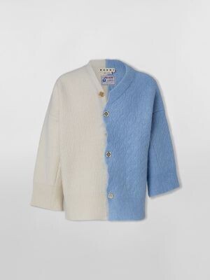 MARNI フェルト風ウール カーディガン アシンメトリーデザイン