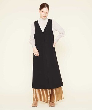 Sybilla デニットジョーゼットワンピースジレ