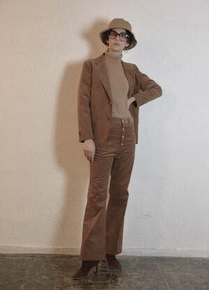 COUTURE D’ADAM Corduroy Button-fly Flared Pants​