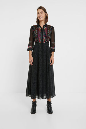 Desigual ジョルジェットシルク ロングワンピース