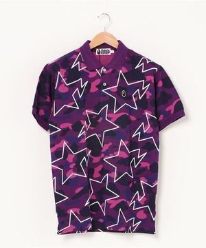 A BATHING APE COLOR CAMO STA APE HEAD ONE POINT POLO