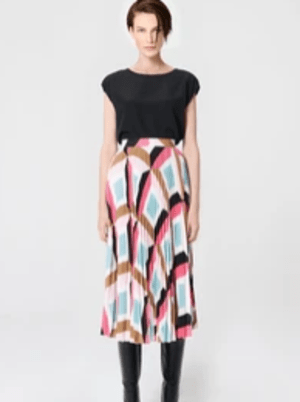 ESCADA Graphic printed plissée skirt