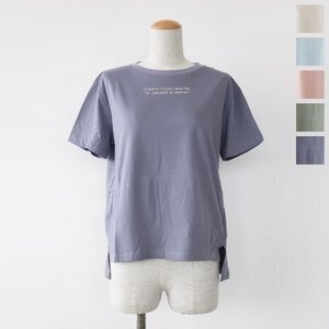 Brahmin ロゴ Tシャツ コットン 半袖 サイドスリット FOOD TEXTILE