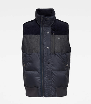 G-STAR RAW Denim Mix Quilted Puffer Vest