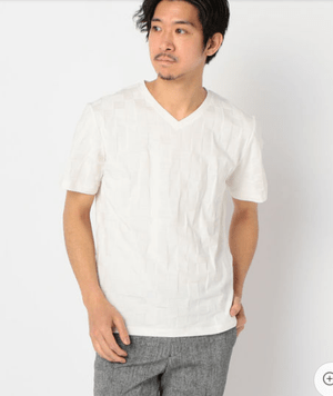 GLOSTER 幾何学リンクス VネックTシャツ