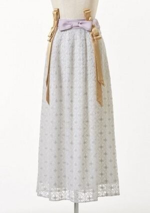 ADELLY Double ribbon tucks skirt