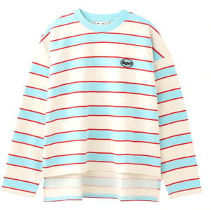 X-girl STRIPED SWEAT TOP