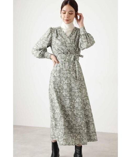 N.Natural Beauty Basic ラインフラワーカシュクールワンピース