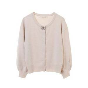 31 Sons de mode ビジューボタンクルーカーディガン