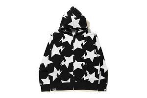 A BATHING APE RELAXED FIT STA PATTERN FULL ZIP HOODIE