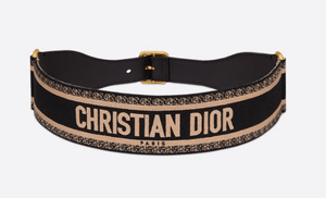 Dior CHRISTIAN DIOR ベルト 65mm エンブロイダリー キャンバス
