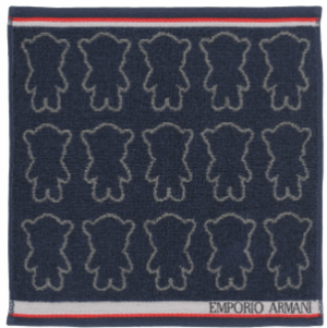 EMPORIO ARMANI シルエット マンガベア 綿100％ タオルハンカチ