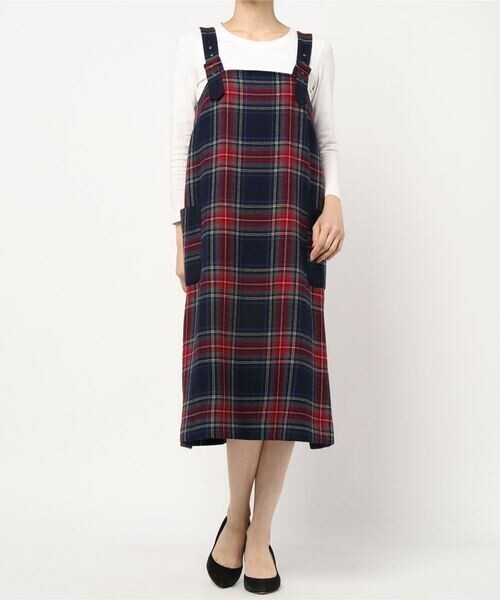 To b. by agnes b. WQ07 ROBE タータンチェックジャンパースカート