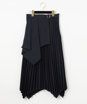 GRACE CONTINENTAL ベルト付レイヤープリーツスカート