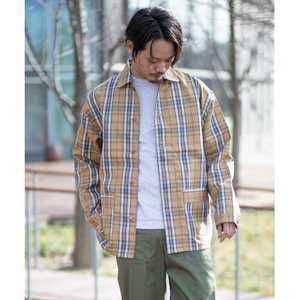 Nylaus チェック柄 ビッグシルエット カバーオールジャケット