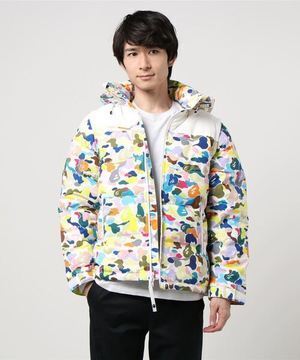 A BATHING APE MULTI CAMO DETACHABLE 3WAY DOWN JACKET