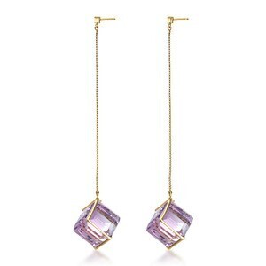 STAR JEWELRY K10 ピアス CUBE IN MAUVE