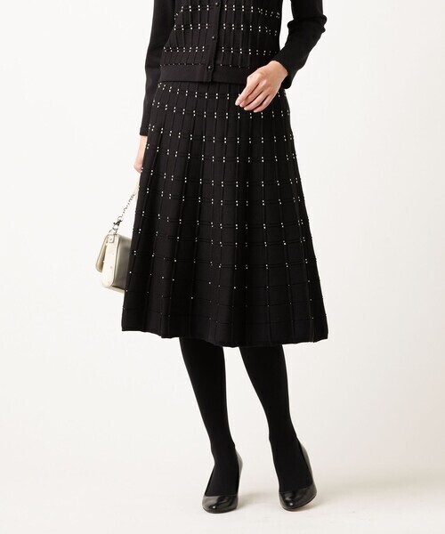 TO BE CHIC ステッチパターンニットスカート