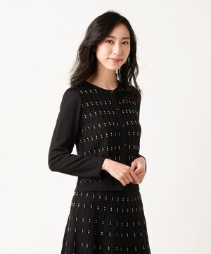 TO BE CHIC ステッチパターンニットカーディガン
