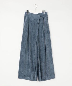 Ravissant Laviere レーヨンコーデュロイハイウエストワイドパンツ