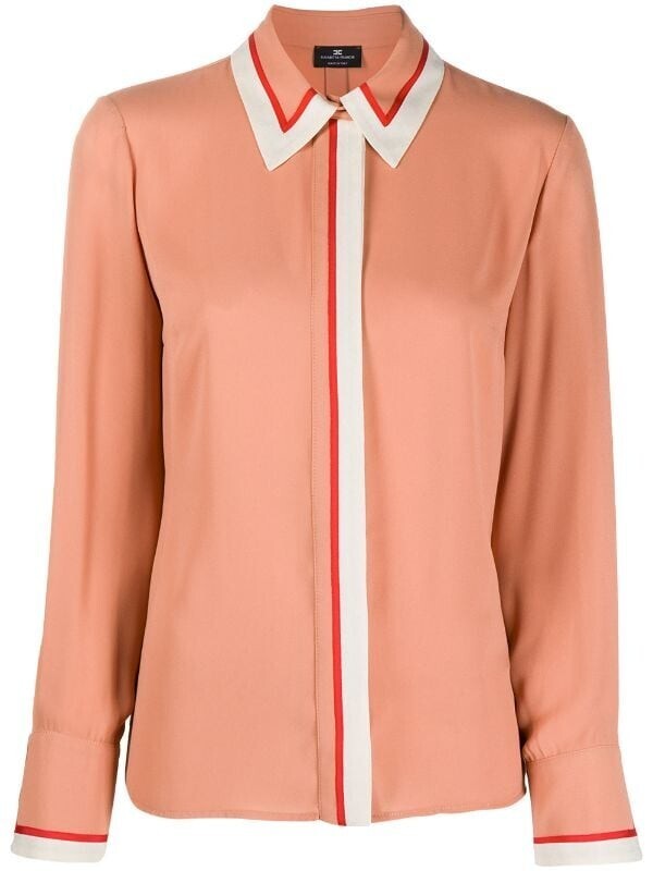 ELISABETTA FRANCHI コントラストトリム シャツ