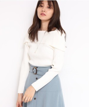 JUSGLITTY ウォッシャブル2wayセーラーカラーリブニット《長袖》