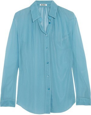 Acne Studios Blue Adeline Silkchiffon Shirt