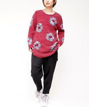 koibitomisaki 風合い抜群花柄シャギーニット