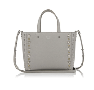 JIMMY CHOO PEGASI/S TOTE ミックススタースタッズ付き Moonstone ソフトグレイニーカーフレザー・トートハンドバッグ