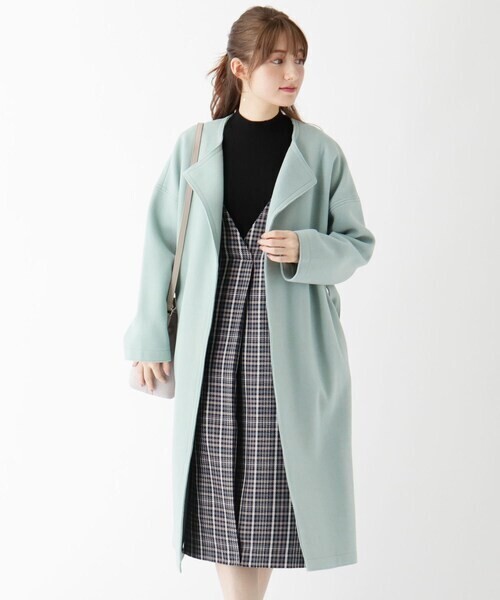 INDEX カットメルトンラップロングコート