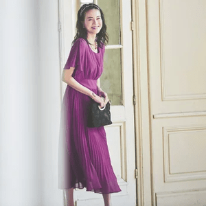 RUIRUE BOUTIQUE シフォンプリーツワンピース