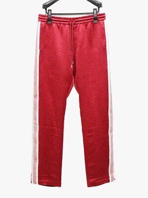 NEON SIGN ACETATE SATIN TRACK PANTS -RED-