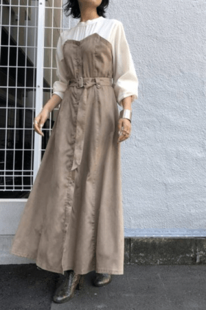 &g’aime Suede docking long dress (988-67402)