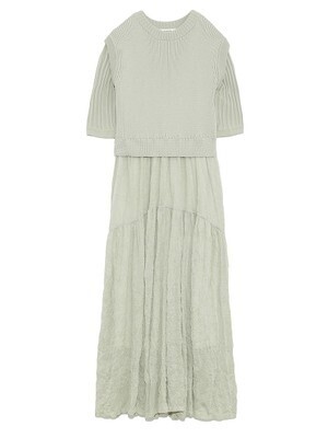 FURFUR ワッシャープリーツニットワンピース