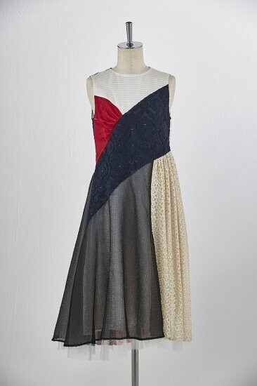 ADELLY Patchworked sleeveless dress