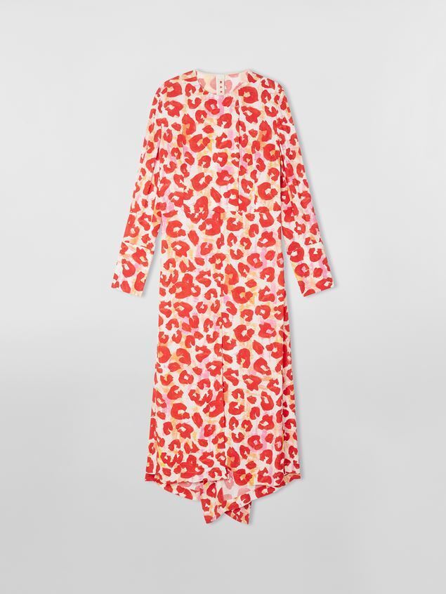 MARNI サブレ ドレス WATERCOLOR LEOPARDプリント スリット入り