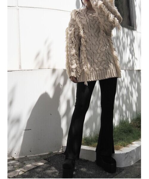 EVRIS ハンドライクフリンジニットTOPS