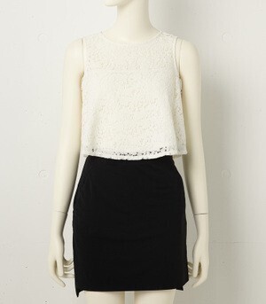 Lilidia レースクロップTOPS