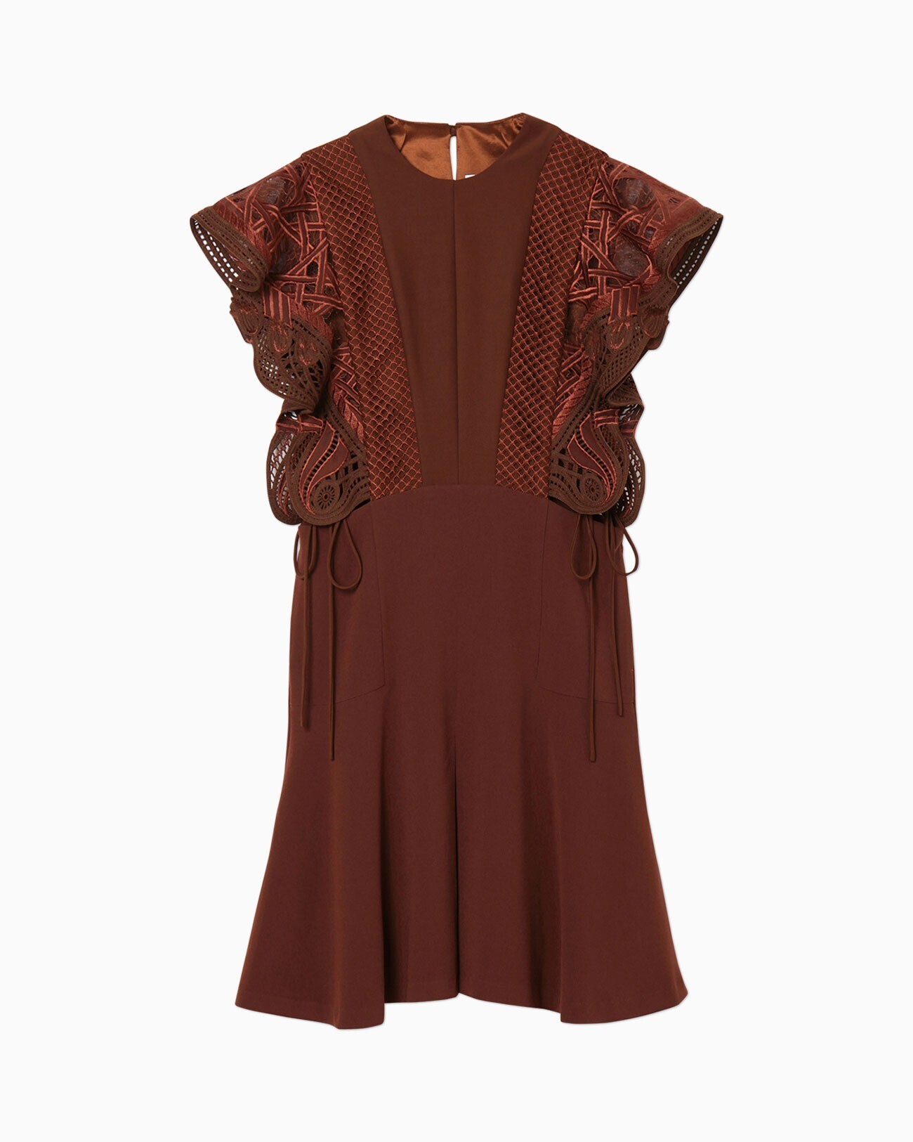Mame Kurogouchi Embroidered Dress With Ribbon Detailing