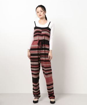FILL THE BILL Knit Border Rompers/ニットボーダーロンパース