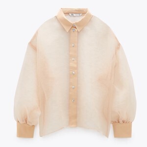 ZARA マッチングディテール オーガンザブラウス