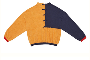 YanYan WAH COLORBLOCK OVERSIZED PULLOVER IN TANGERINE