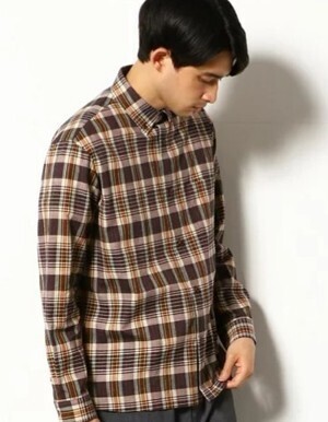 COMME CA COMMUNE インド マドラス ボタンダウン シャツ